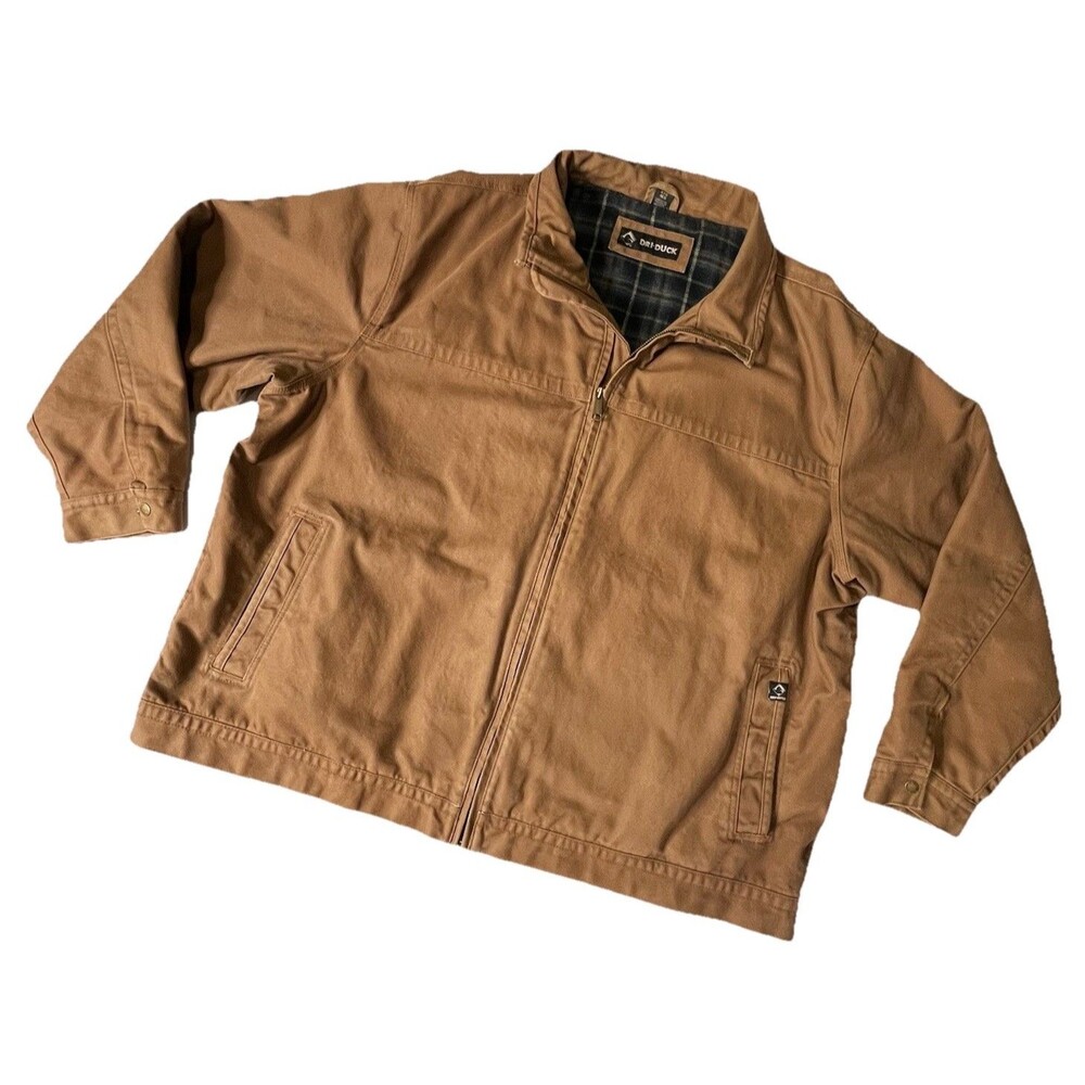 Dri Duck Canvas Workwear Streetwear Jacket Blanket Lined Brown 4XL